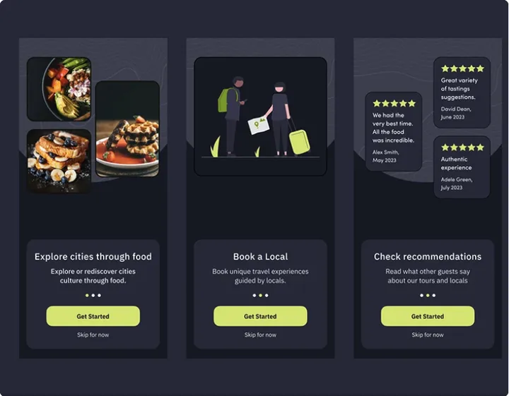 Mobile app for discovering cities through food