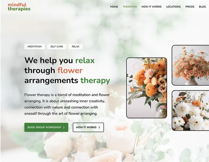 Wellness website: flower therapy